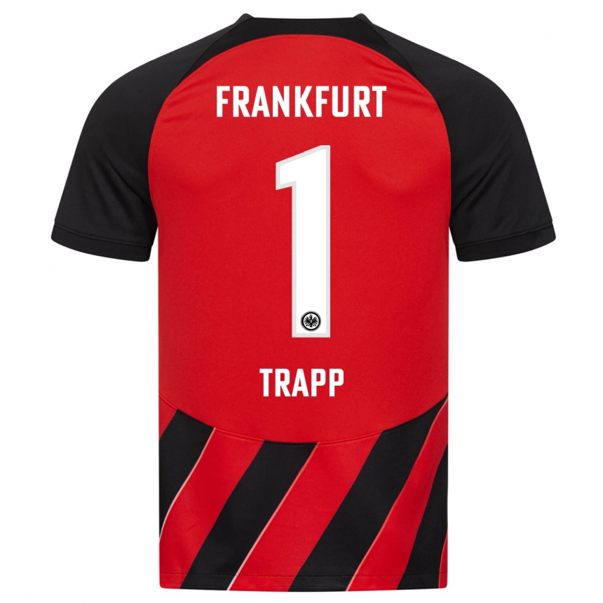 Hombre Fútbol Camiseta Kevin Trapp #1 Negro Rojo 1ª Equipación 2023/24 Perú