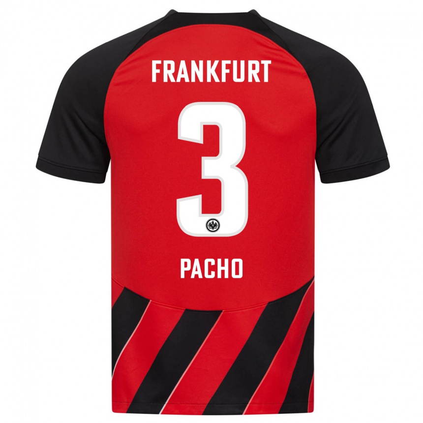 Hombre Fútbol Camiseta Willian Pacho #3 Negro Rojo 1ª Equipación 2023/24 Perú