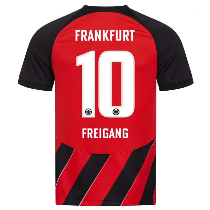 Hombre Fútbol Camiseta Laura Freigang #10 Negro Rojo 1ª Equipación 2023/24 Perú