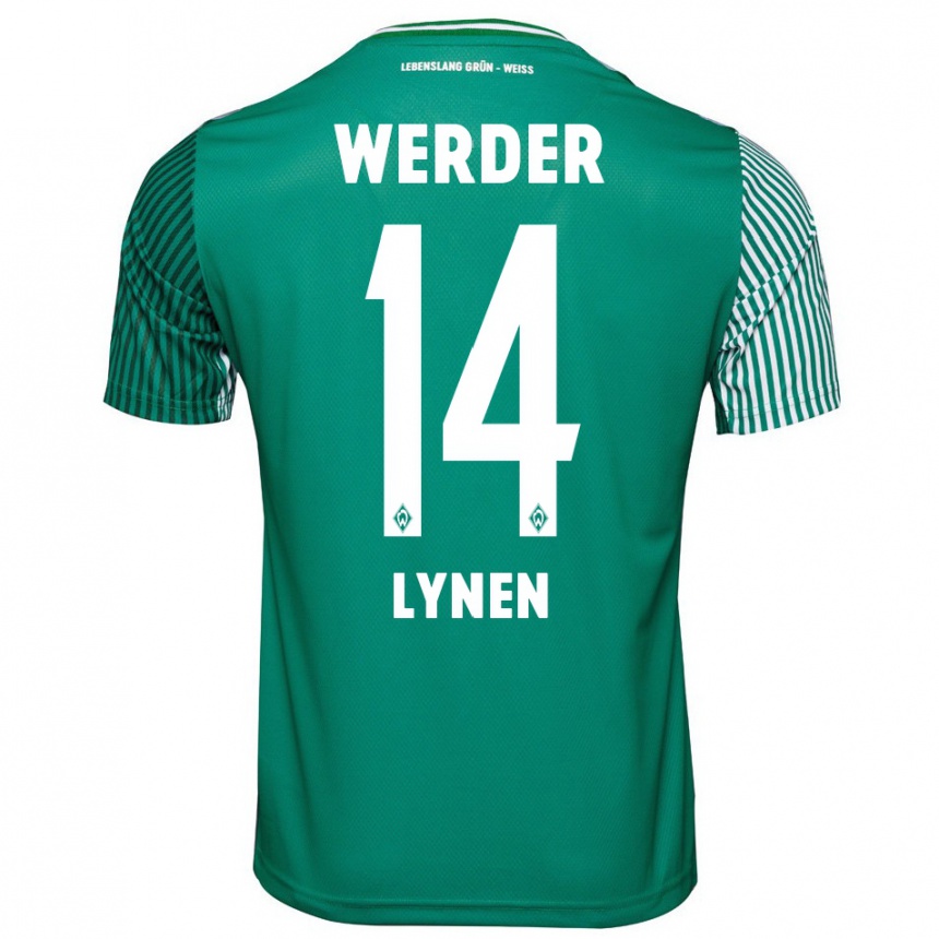 Hombre Fútbol Camiseta Senne Lynen #14 Verde 1ª Equipación 2023/24 Perú