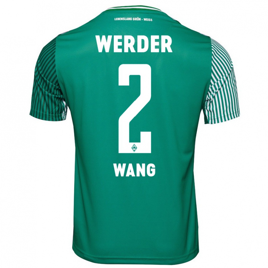 Hombre Fútbol Camiseta Bowen Wang #2 Verde 1ª Equipación 2023/24 Perú