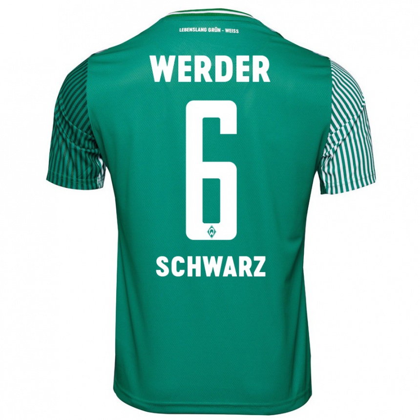 Hombre Fútbol Camiseta Ricardo-Felipe Schwarz #6 Verde 1ª Equipación 2023/24 Perú