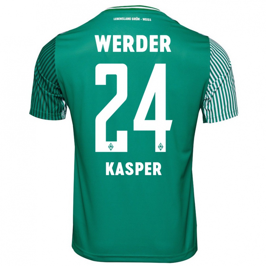 Hombre Fútbol Camiseta Dominik Kasper #24 Verde 1ª Equipación 2023/24 Perú