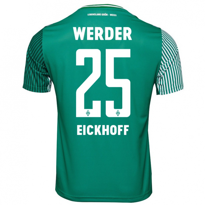 Hombre Fútbol Camiseta Mika Eickhoff #25 Verde 1ª Equipación 2023/24 Perú