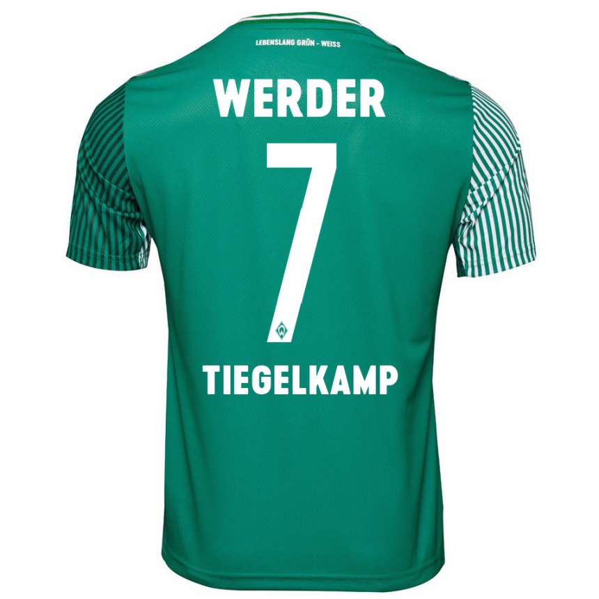 Hombre Fútbol Camiseta Maximilian Tiegelkamp #7 Verde 1ª Equipación 2023/24 Perú