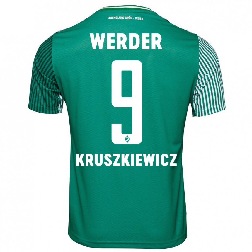 Hombre Fútbol Camiseta Jakub Kruszkiewicz #9 Verde 1ª Equipación 2023/24 Perú