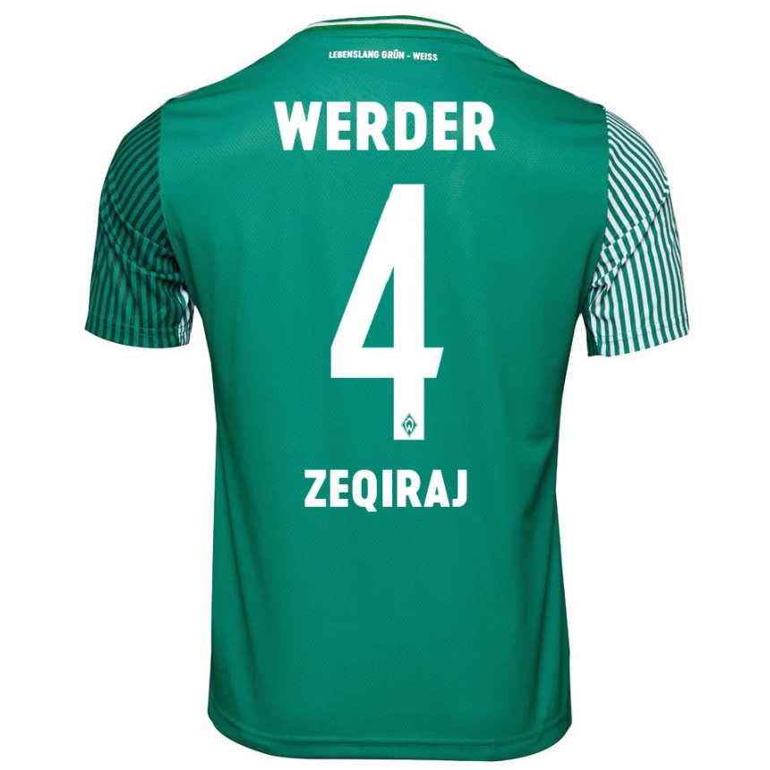 Hombre Fútbol Camiseta Leon Zeqiraj #4 Verde 1ª Equipación 2023/24 Perú