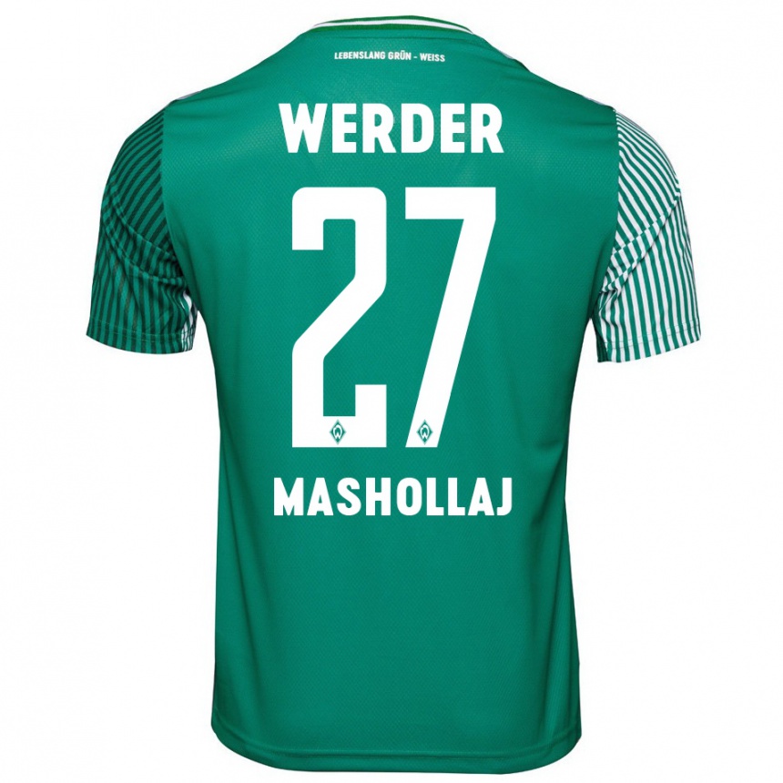 Hombre Fútbol Camiseta Benjamin Mashollaj #27 Verde 1ª Equipación 2023/24 Perú