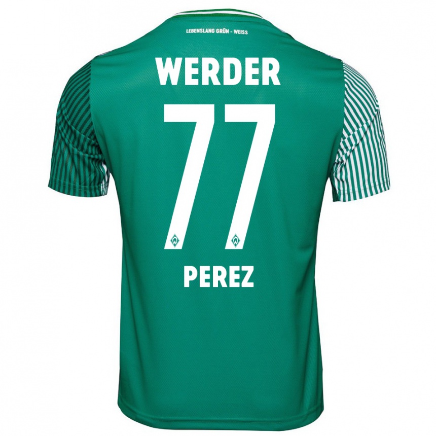 Hombre Fútbol Camiseta Catalina Pérez Jaramillo #77 Verde 1ª Equipación 2023/24 Perú