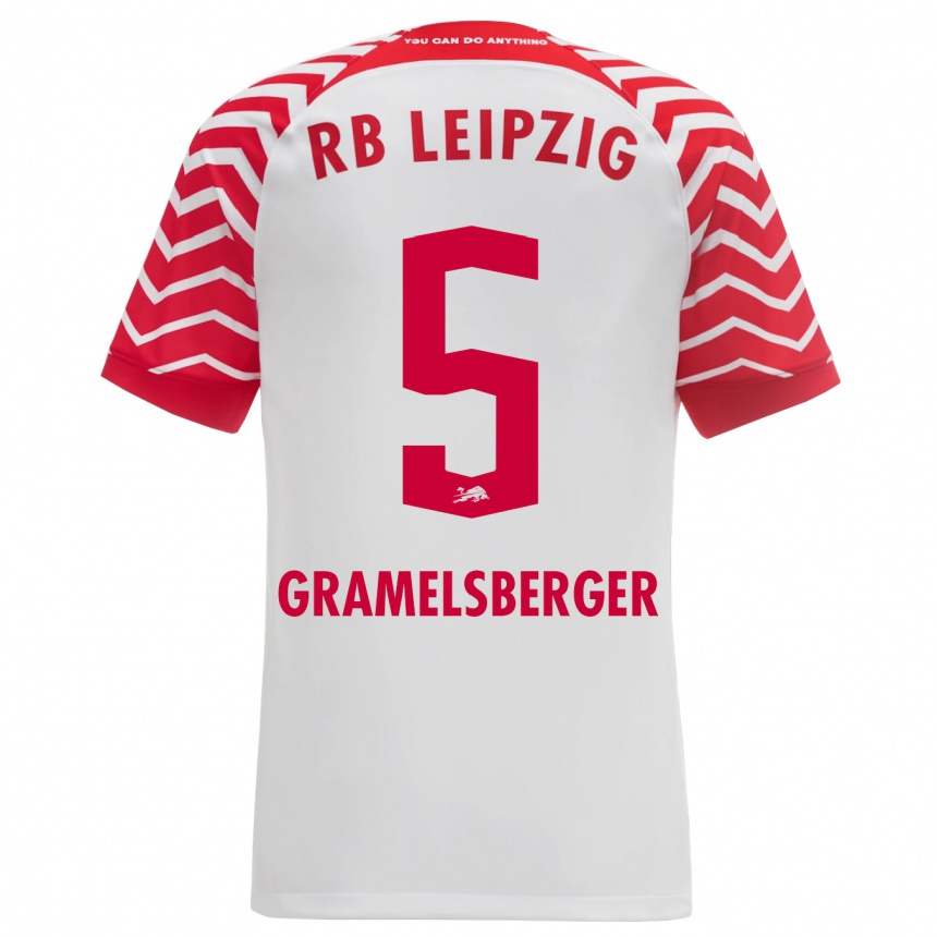 Hombre Fútbol Camiseta Lennert Gramelsberger #5 Blanco 1ª Equipación 2023/24 Perú