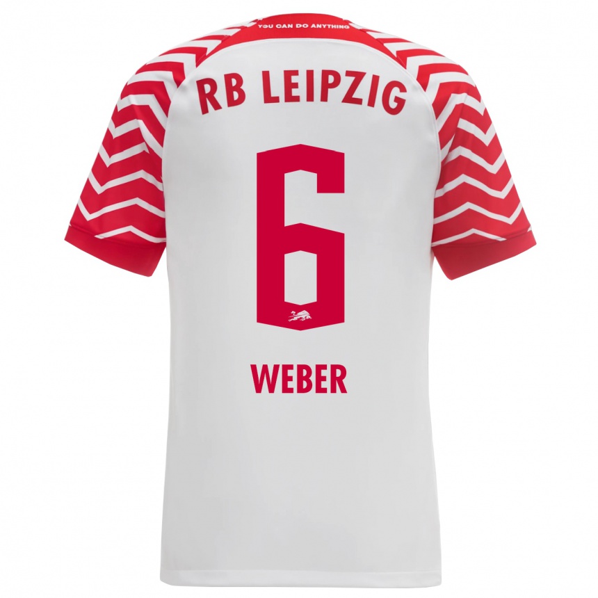 Hombre Fútbol Camiseta Samuel Weber #6 Blanco 1ª Equipación 2023/24 Perú