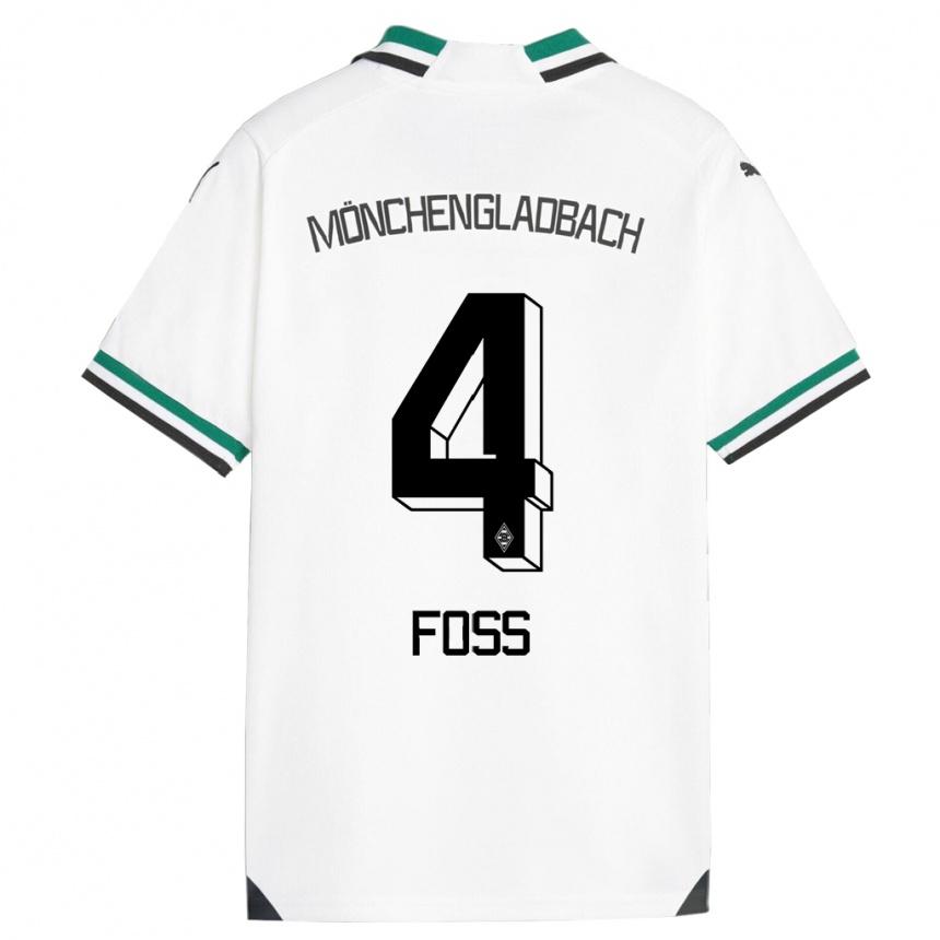 Hombre Fútbol Camiseta Jonathan Foss #4 Blanco Verde 1ª Equipación 2023/24 Perú