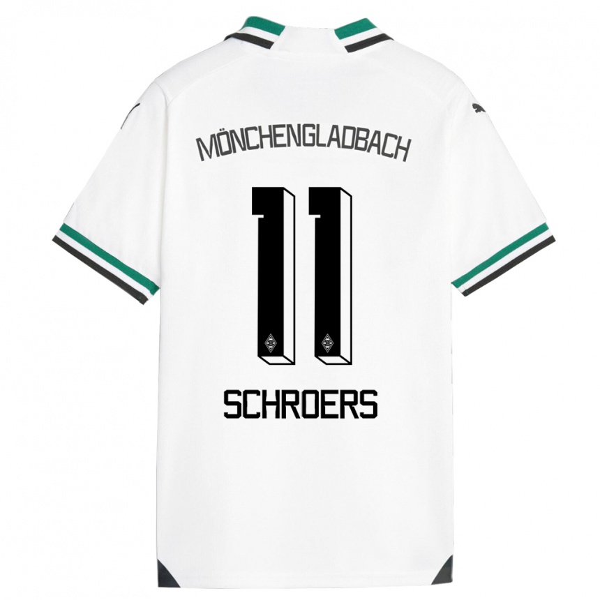 Hombre Fútbol Camiseta Mika Schroers #11 Blanco Verde 1ª Equipación 2023/24 Perú