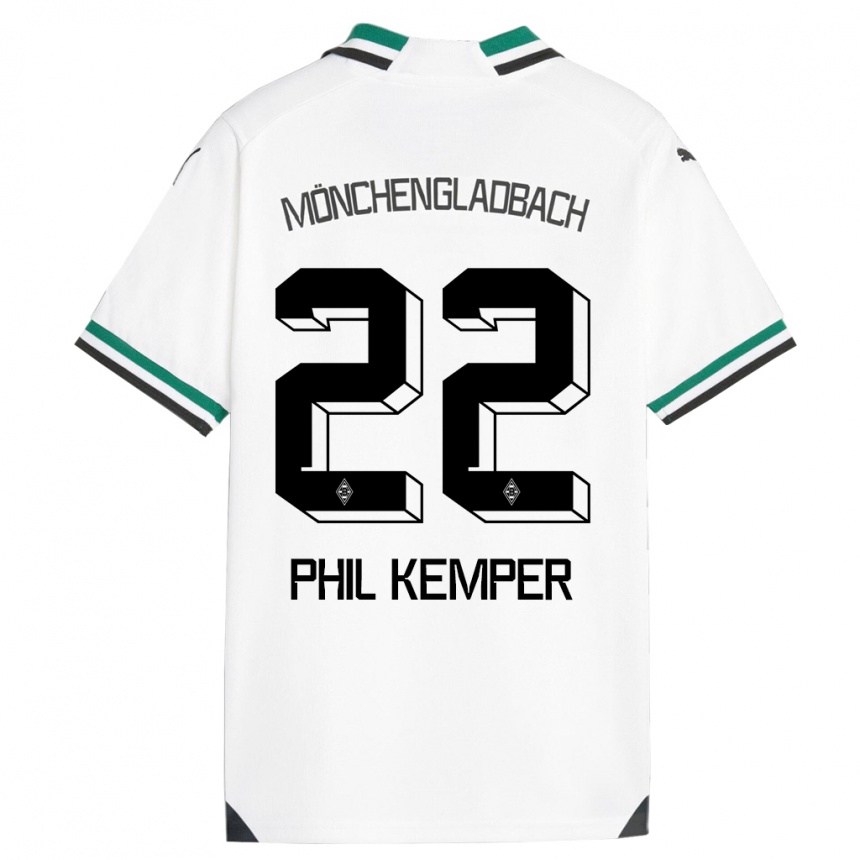 Hombre Fútbol Camiseta Phil Kemper #22 Blanco Verde 1ª Equipación 2023/24 Perú