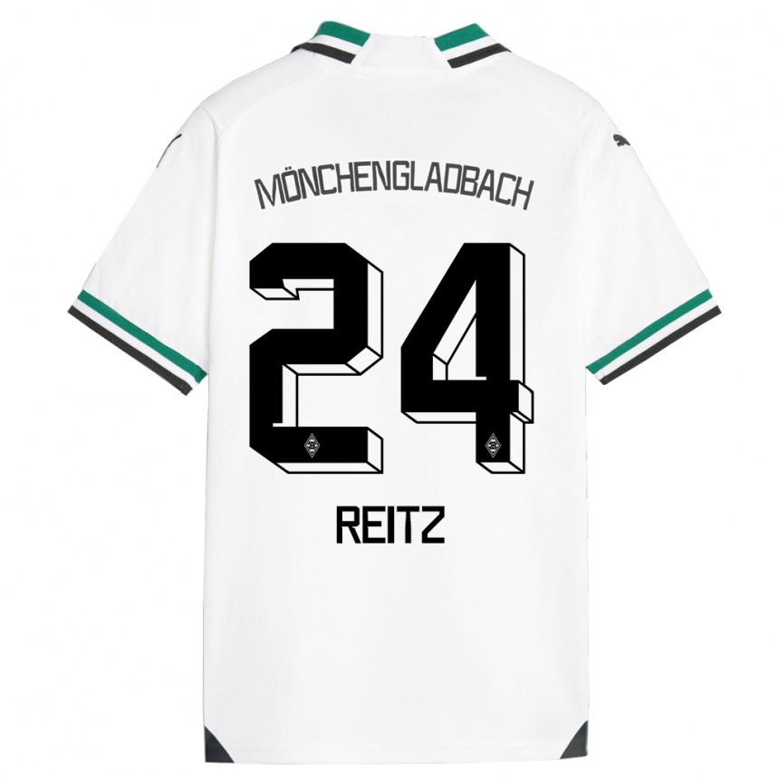 Hombre Fútbol Camiseta Tony Reitz #24 Blanco Verde 1ª Equipación 2023/24 Perú