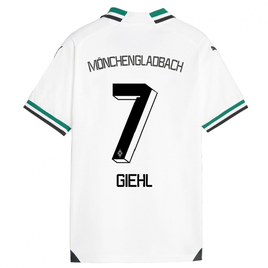 Hombre Fútbol Camiseta Madita Giehl #7 Blanco Verde 1ª Equipación 2023/24 Perú