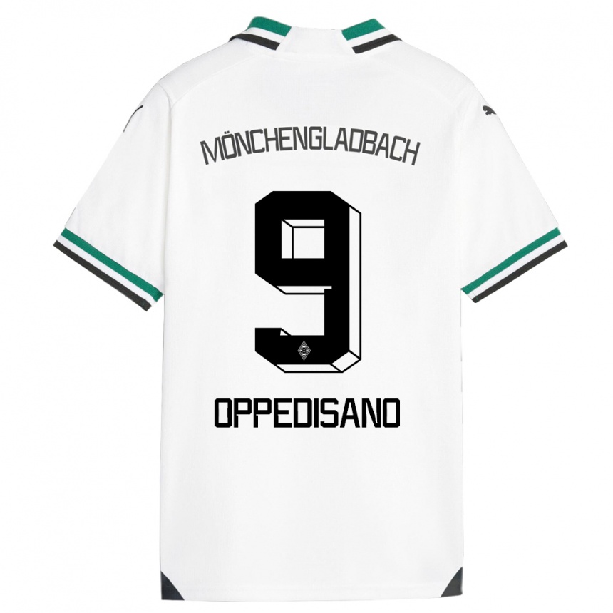 Hombre Fútbol Camiseta Valentina Oppedisano #9 Blanco Verde 1ª Equipación 2023/24 Perú