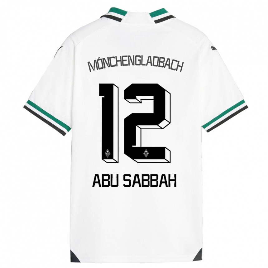 Hombre Fútbol Camiseta Sarah Abu Sabbah #12 Blanco Verde 1ª Equipación 2023/24 Perú