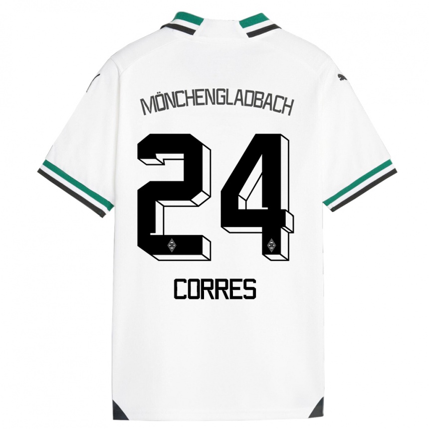 Hombre Fútbol Camiseta Carolin Corres #24 Blanco Verde 1ª Equipación 2023/24 Perú