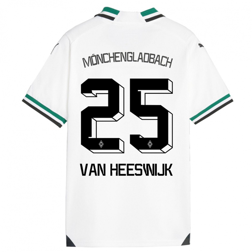 Hombre Fútbol Camiseta Amber Van Heeswijk #25 Blanco Verde 1ª Equipación 2023/24 Perú