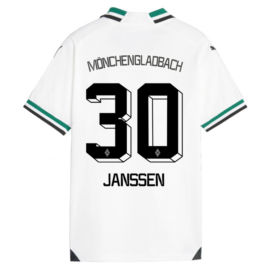 Hombre Fútbol Camiseta Annalena Janssen #30 Blanco Verde 1ª Equipación 2023/24 Perú