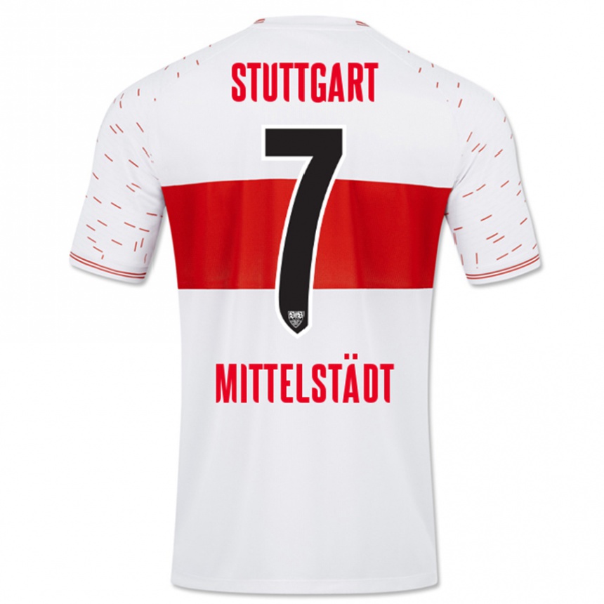 Hombre Fútbol Camiseta Maximilian Mittelstädt #7 Blanco 1ª Equipación 2023/24 Perú