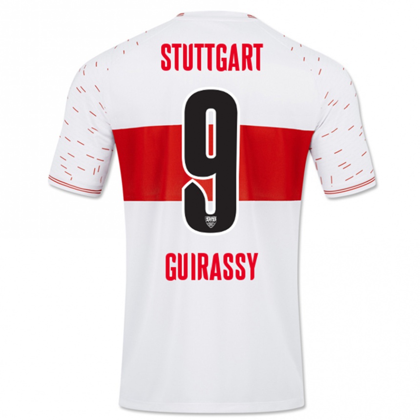 Hombre Fútbol Camiseta Serhou Guirassy #9 Blanco 1ª Equipación 2023/24 Perú