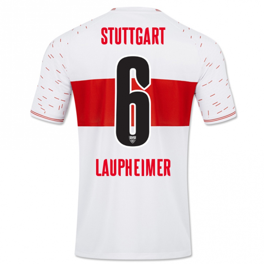 Hombre Fútbol Camiseta Lukas Laupheimer #6 Blanco 1ª Equipación 2023/24 Perú