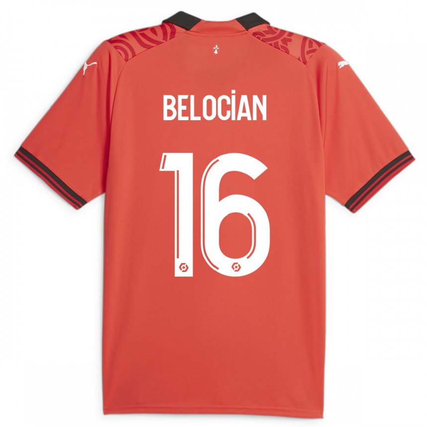 Hombre Fútbol Camiseta Jeanuël Belocian #16 Rojo 1ª Equipación 2023/24 Perú