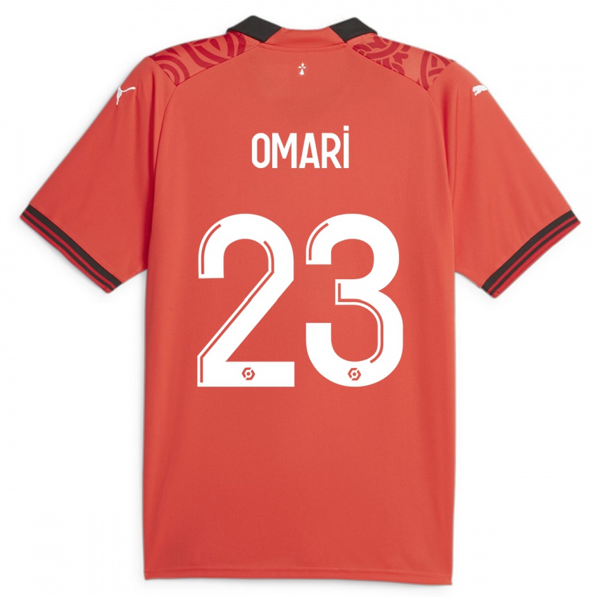 Hombre Fútbol Camiseta Warmed Omari #23 Rojo 1ª Equipación 2023/24 Perú