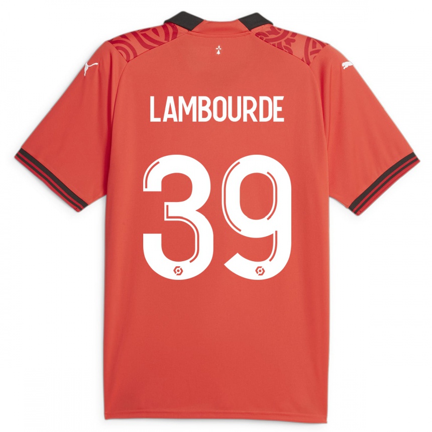 Hombre Fútbol Camiseta Mathis Lambourde #39 Rojo 1ª Equipación 2023/24 Perú