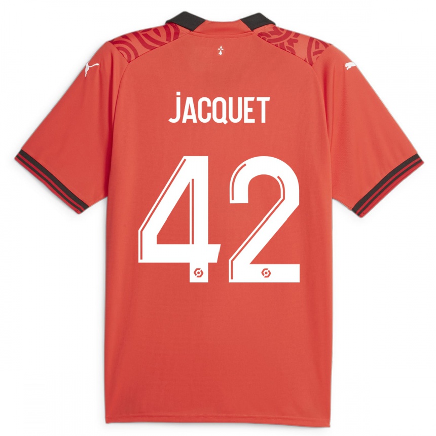 Hombre Fútbol Camiseta Jérémy Jacquet #42 Rojo 1ª Equipación 2023/24 Perú