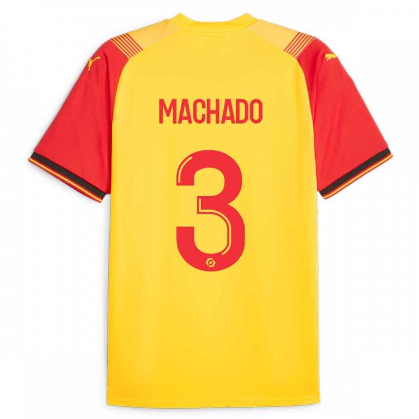 Hombre Fútbol Camiseta Deiver Machado #3 Amarillo 1ª Equipación 2023/24 Perú