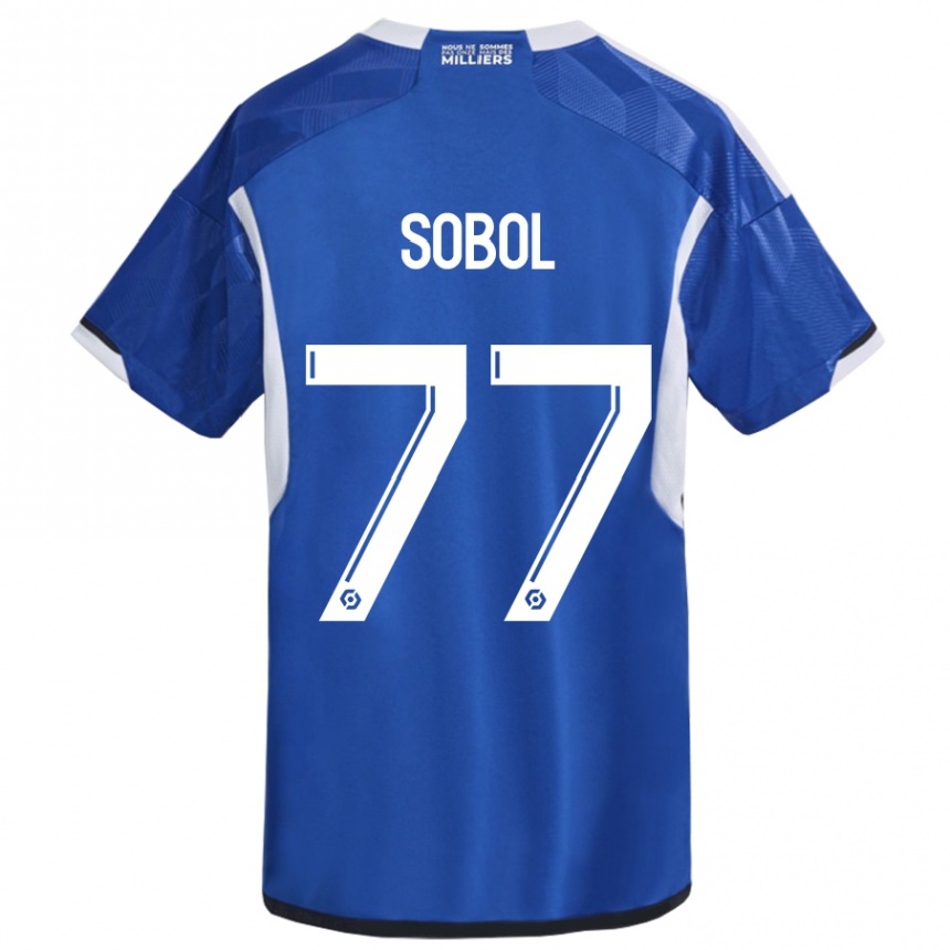 Hombre Fútbol Camiseta Eduard Sobol #77 Azul 1ª Equipación 2023/24 Perú