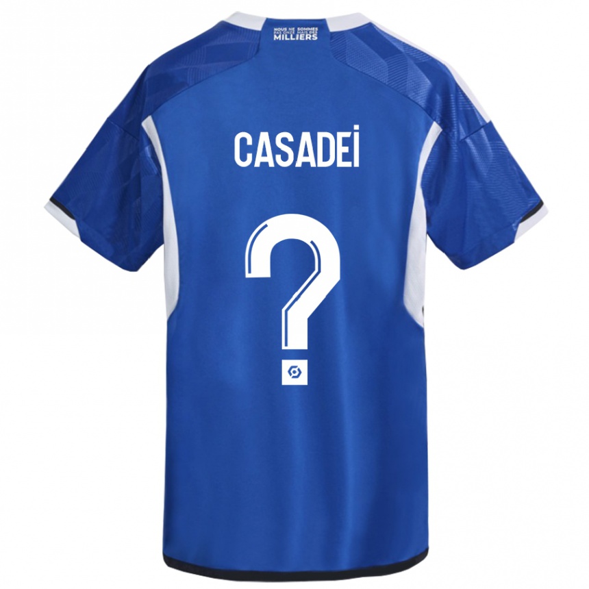 Hombre Fútbol Camiseta Alexis Casadei #0 Azul 1ª Equipación 2023/24 Perú