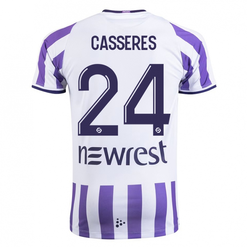 Hombre Fútbol Camiseta Cristian Cásseres Jr. #24 Blanco 1ª Equipación 2023/24 Perú