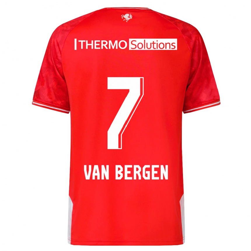 Hombre Fútbol Camiseta Mitchell Van Bergen #7 Rojo 1ª Equipación 2023/24 Perú