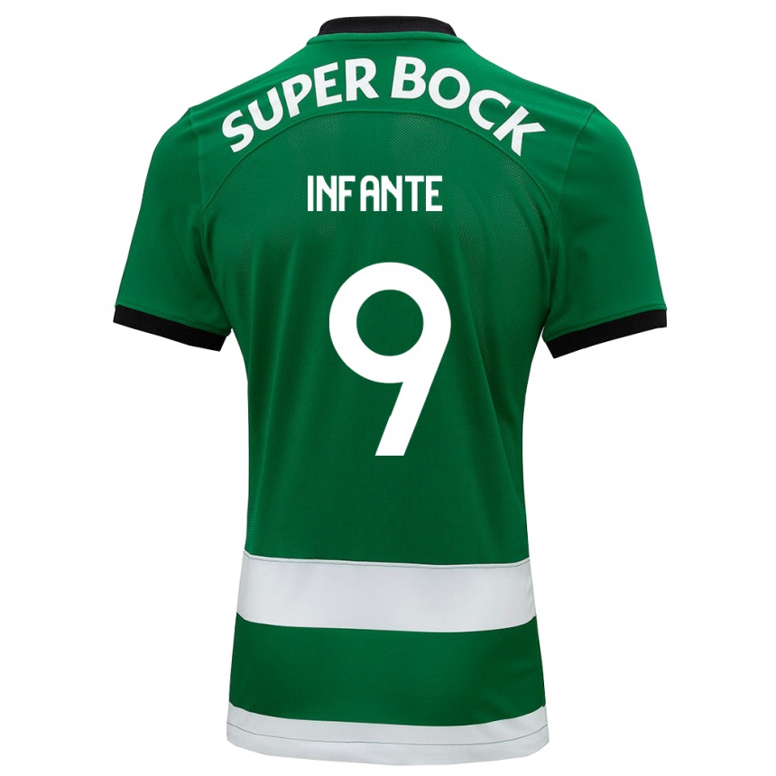 Hombre Fútbol Camiseta João Infante #9 Verde 1ª Equipación 2023/24 Perú