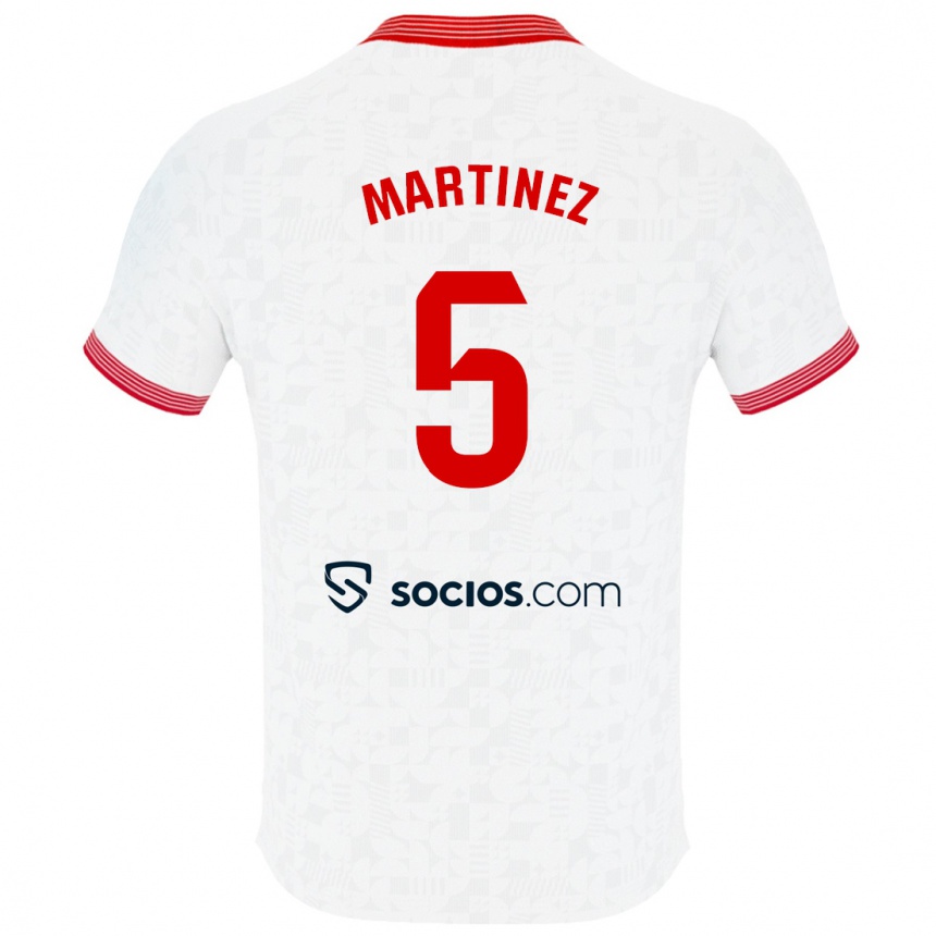 Hombre Fútbol Camiseta Sergio Martínez #5 Blanco 1ª Equipación 2023/24 Perú