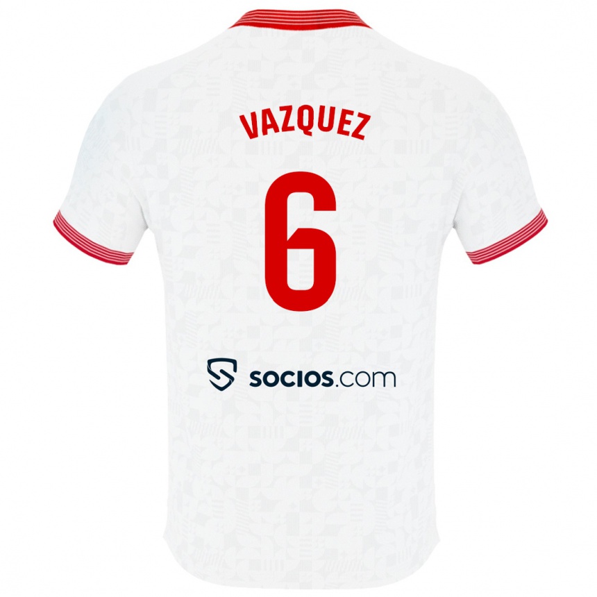 Hombre Fútbol Camiseta Manolo Vázquez #6 Blanco 1ª Equipación 2023/24 Perú