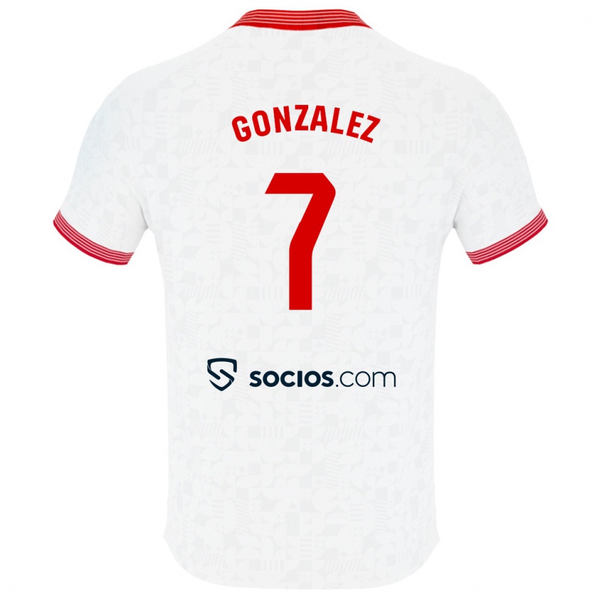 Hombre Fútbol Camiseta Juan González #7 Blanco 1ª Equipación 2023/24 Perú