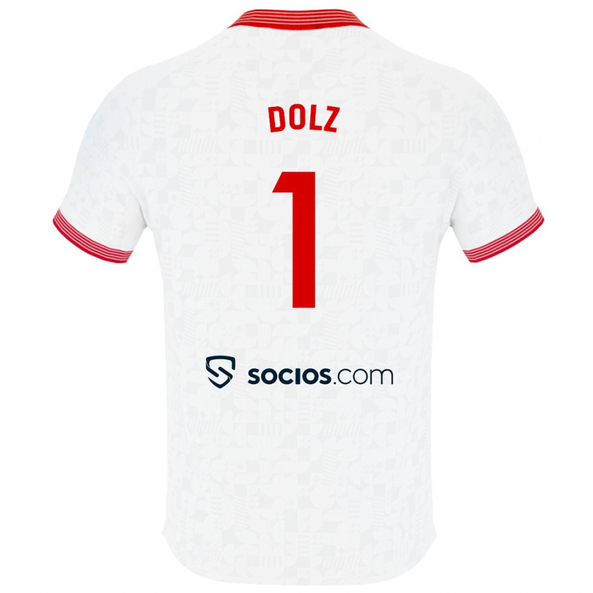 Hombre Fútbol Camiseta Marc Dolz #1 Blanco 1ª Equipación 2023/24 Perú