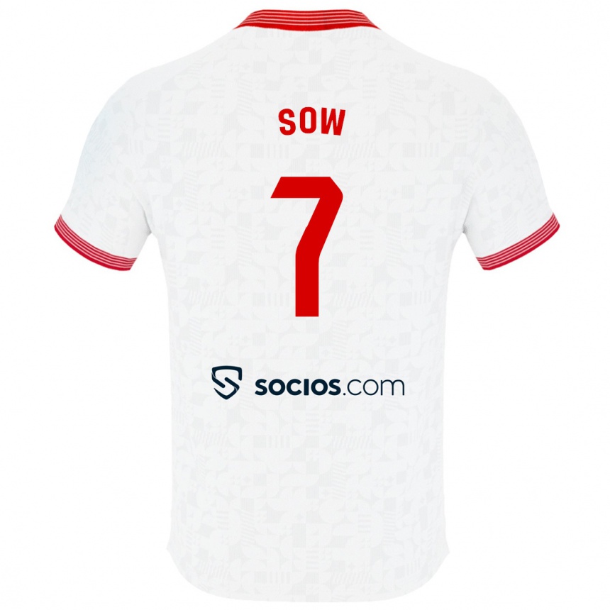 Hombre Fútbol Camiseta Bakary Sow #7 Blanco 1ª Equipación 2023/24 Perú