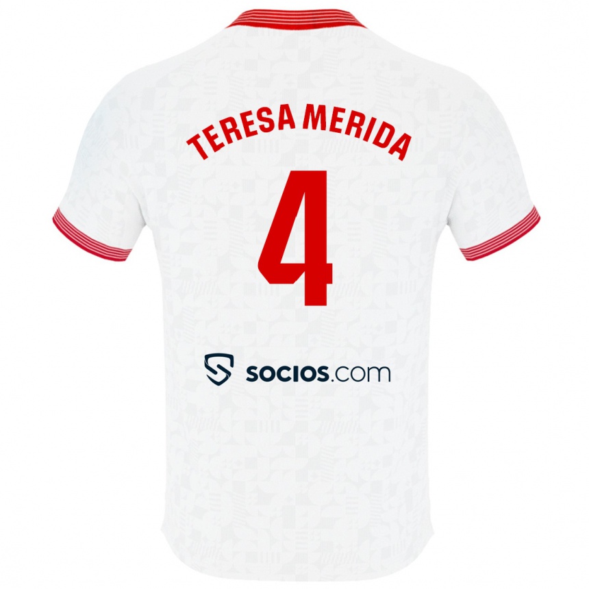 Hombre Fútbol Camiseta Teresa Merida #4 Blanco 1ª Equipación 2023/24 Perú