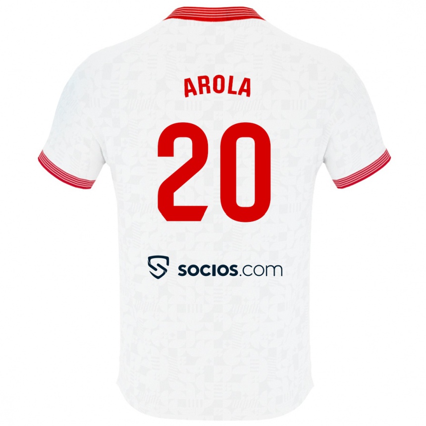 Hombre Fútbol Camiseta Arola Aparicio Gili #20 Blanco 1ª Equipación 2023/24 Perú