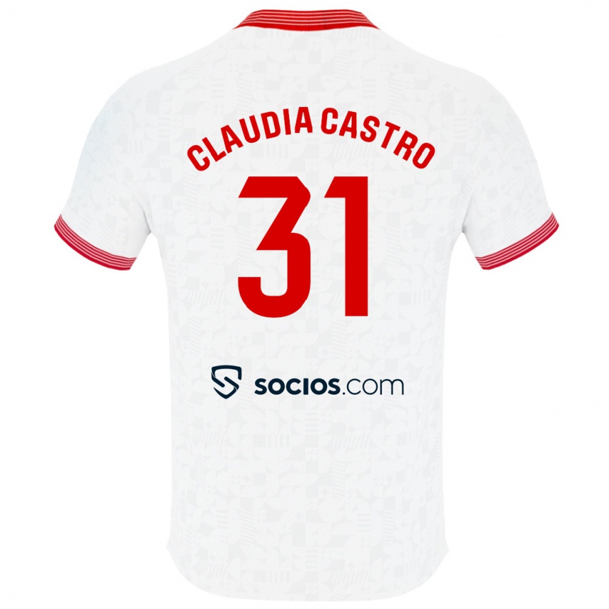 Hombre Fútbol Camiseta Claudia Castro Romero #31 Blanco 1ª Equipación 2023/24 Perú