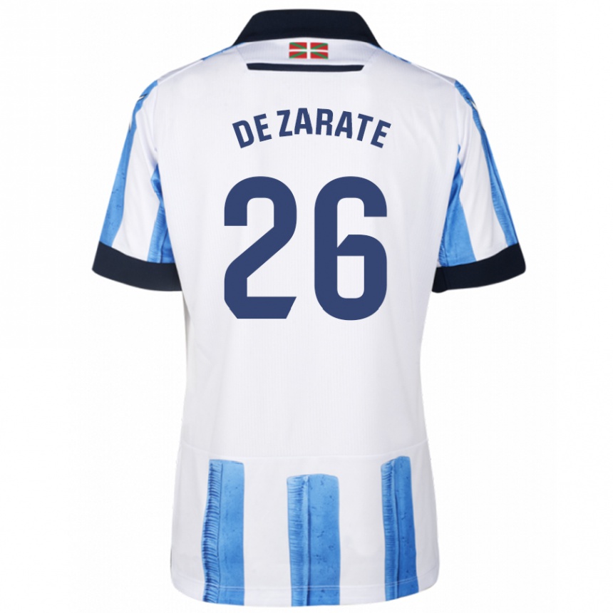 Hombre Fútbol Camiseta Urko González De Zarate #26 Azul Blanco 1ª Equipación 2023/24 Perú