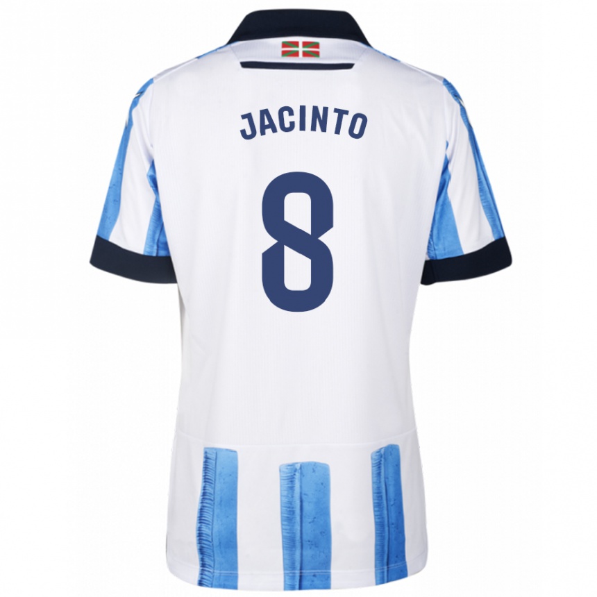 Hombre Fútbol Camiseta Andreia De Jesus Jacinto #8 Azul Blanco 1ª Equipación 2023/24 Perú