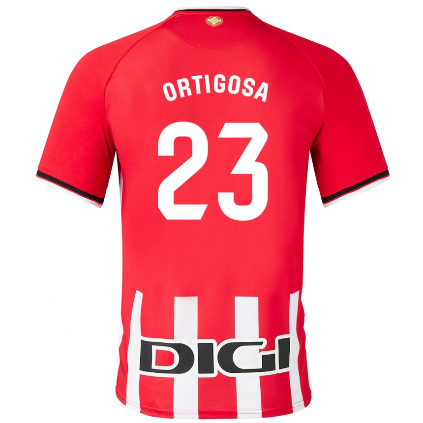 Hombre Fútbol Camiseta Aritz Ortigosa #23 Rojo 1ª Equipación 2023/24 Perú