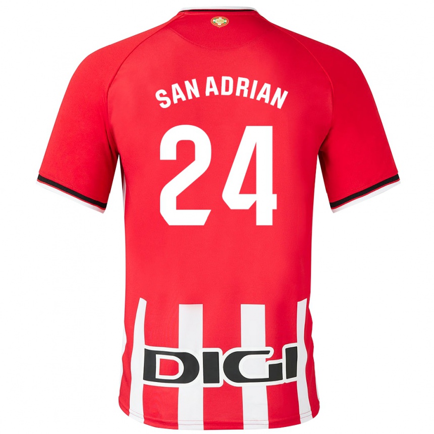 Hombre Fútbol Camiseta Marta San Adrián Rocandio #24 Rojo 1ª Equipación 2023/24 Perú